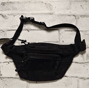 Highland Tactical Black Utility Belt Bag Multi Pocket Waist Pack